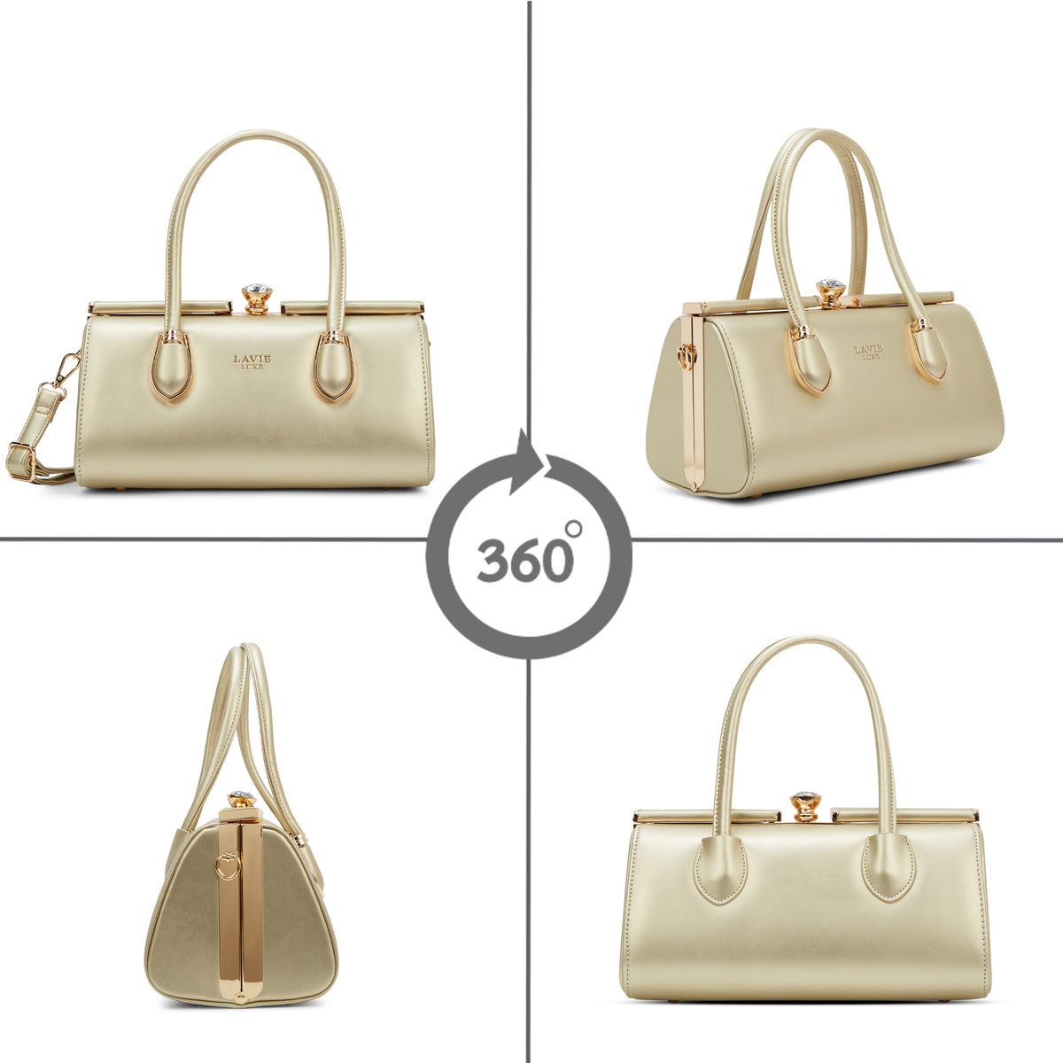 Dazzle Medium Gold Handbag