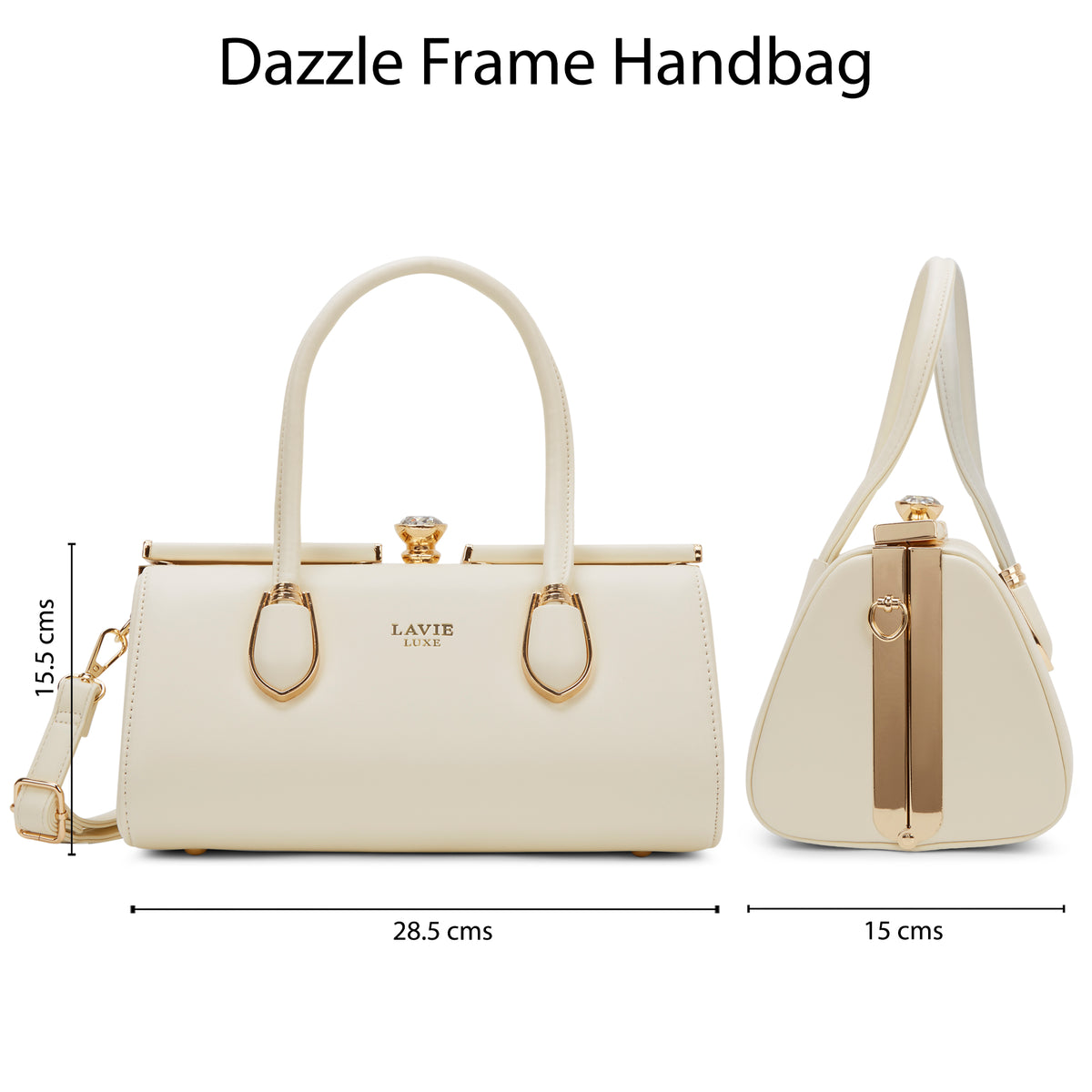 Dazzle Medium Off White Handbag