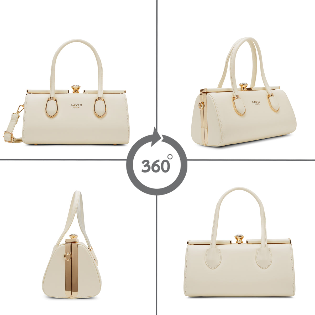Dazzle Medium Off White Handbag