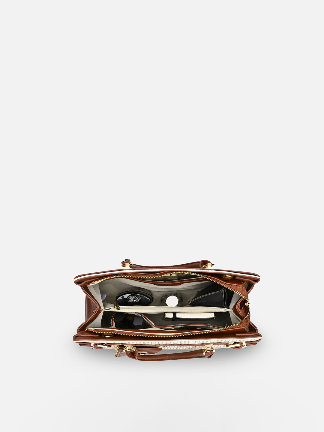Monogram Cindy Horizontal Medium Satchel Bag White