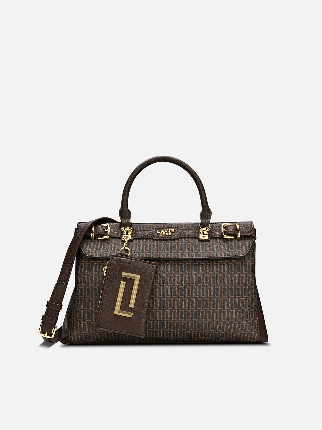 Monogram Cindy Horizontal Medium Satchel Bag Choco