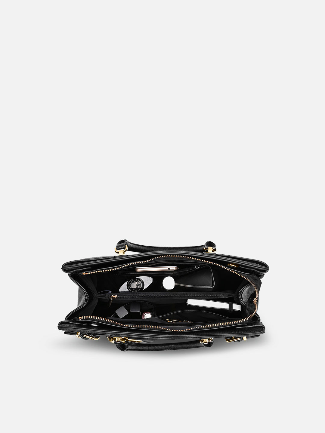 Duo Cindy Horizontal Medium Satchel Bag Black