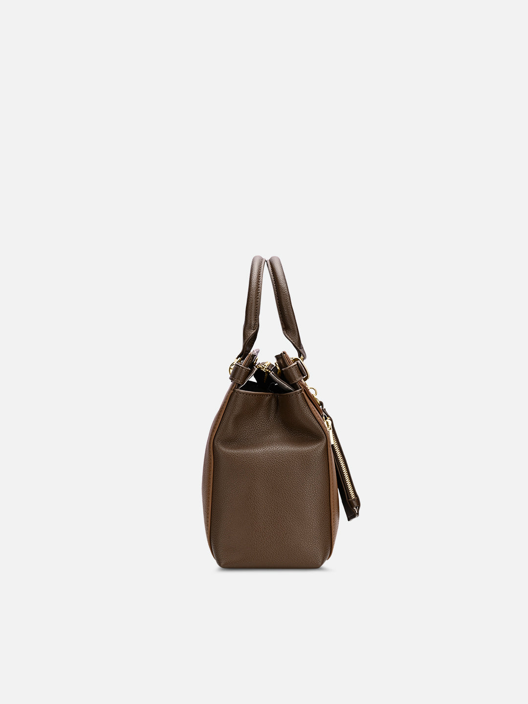 Duo Cindy Horizontal Medium Satchel Bag Tan