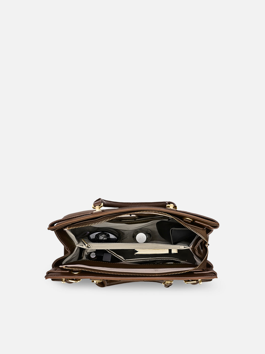 Duo Cindy Horizontal Medium Satchel Bag Tan