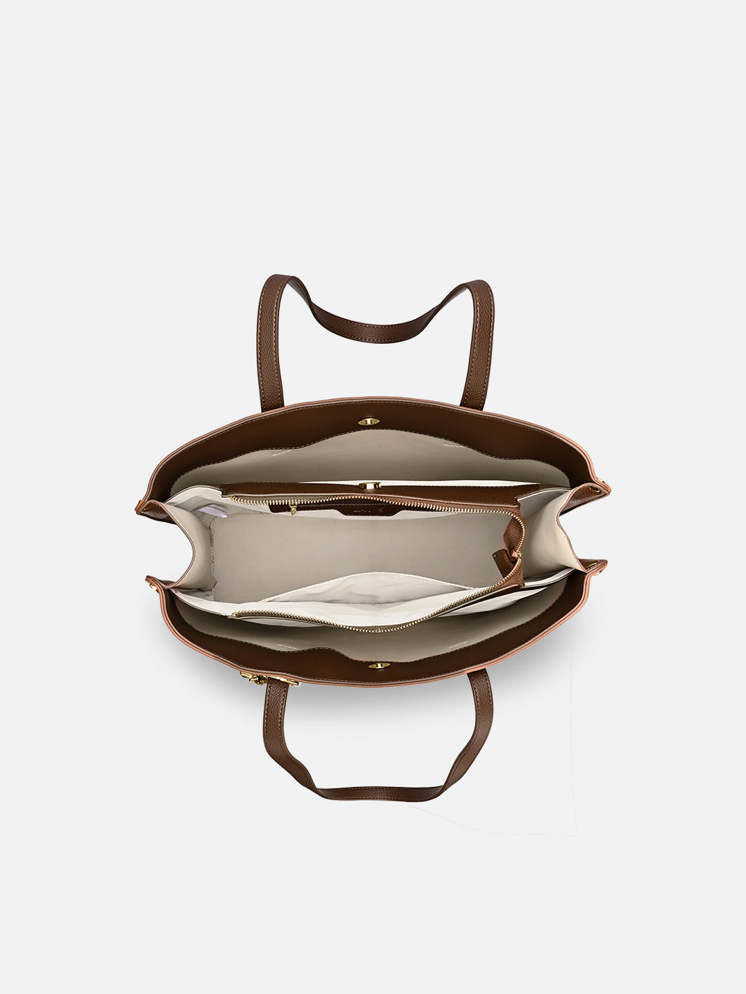 Duo Chloe 3 Compartment Large Tote Bag Tan