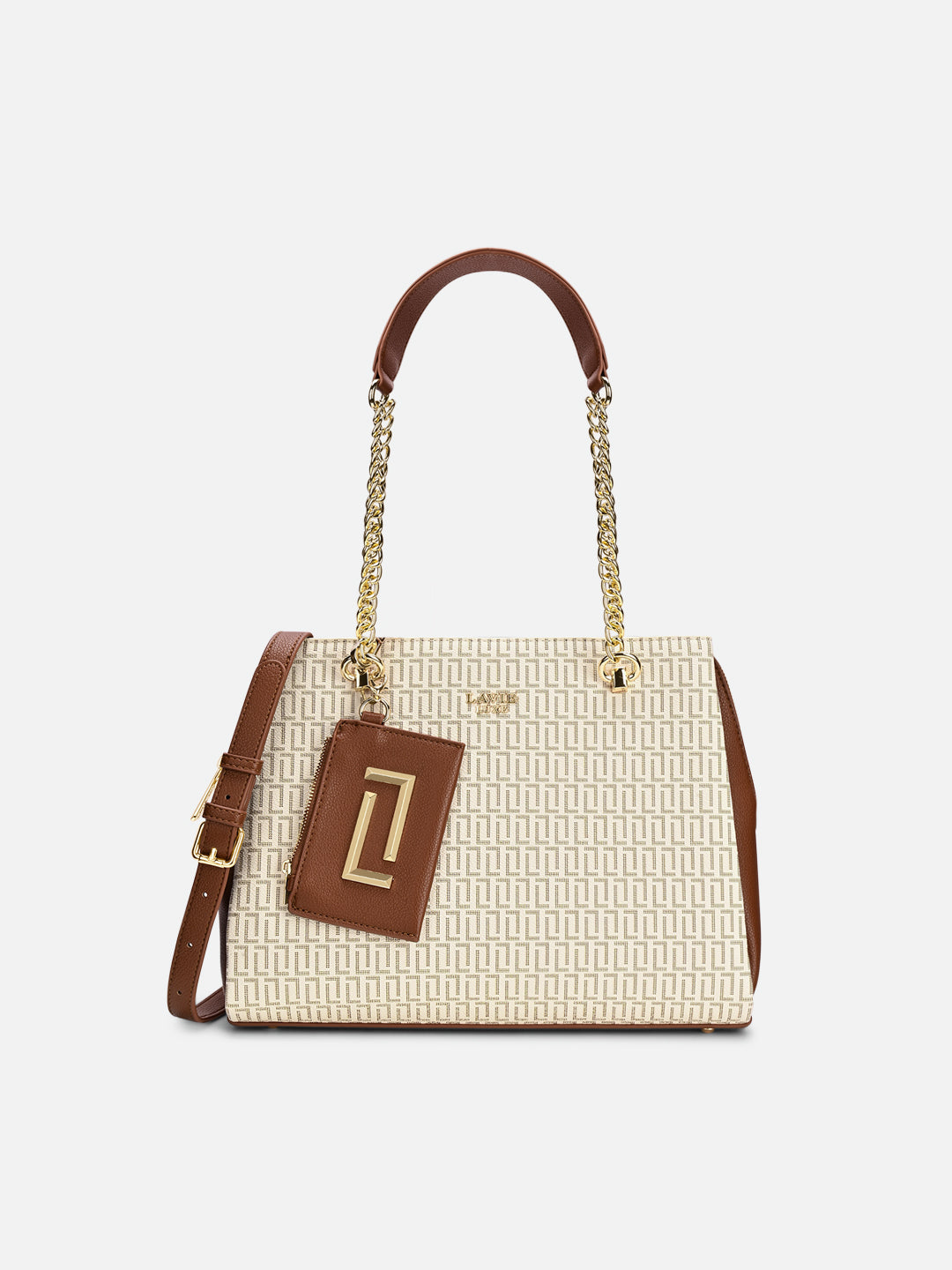 Monogram Ashley Large Satchel Bag White