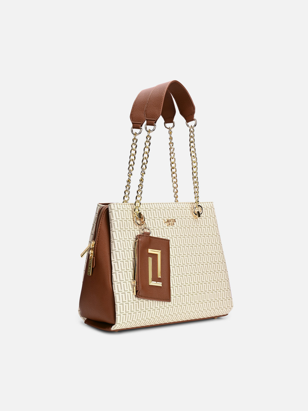 Monogram Ashley Large Satchel Bag White