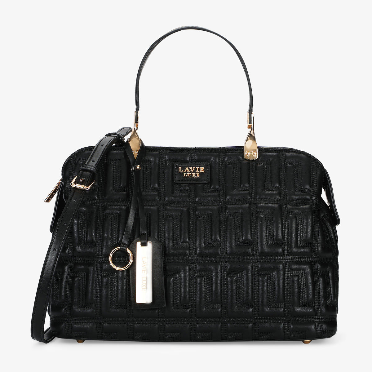Juli26 Medium 3Compartment Satchel Bag Black
