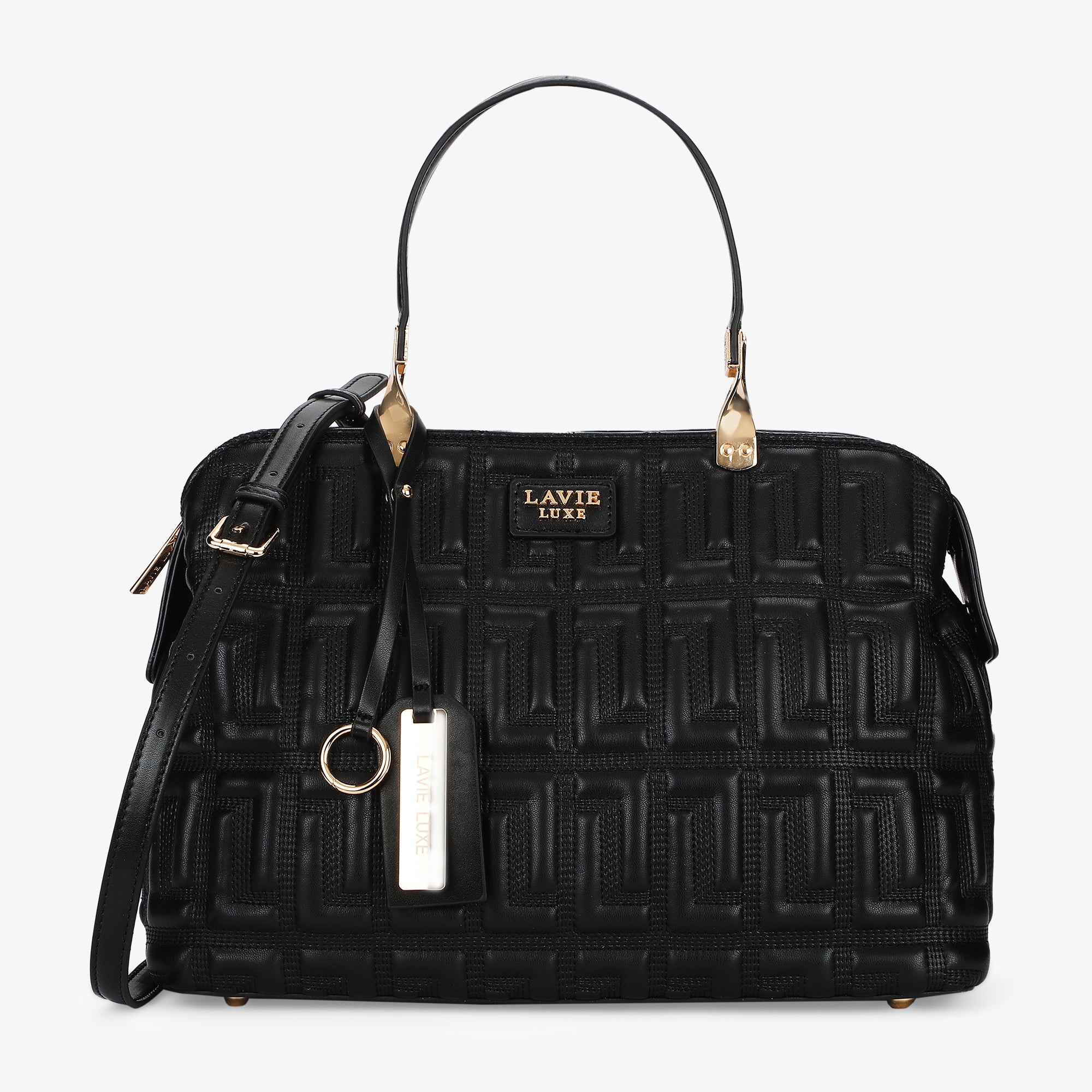 Juli26 Medium 3Compartment Satchel Bag Black