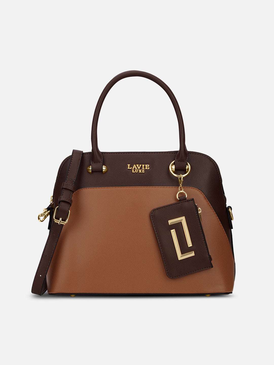 Duo Valle Medium Handbag  Tan
