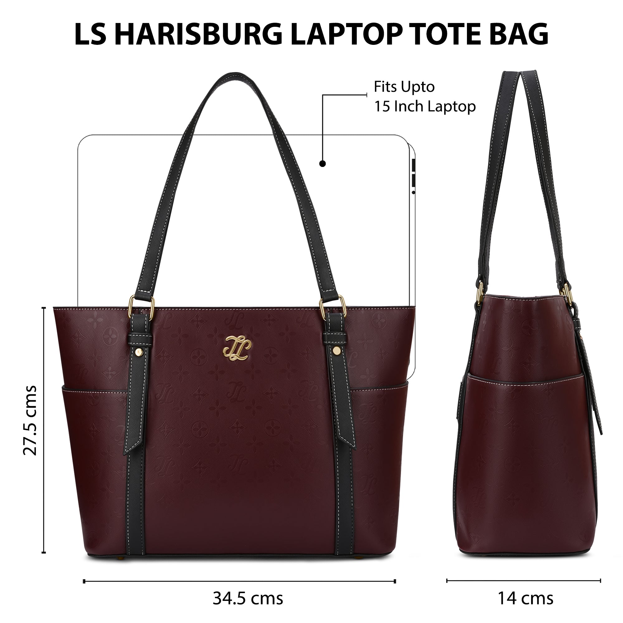 Harisburg Colourblock Tote Bag Maroon