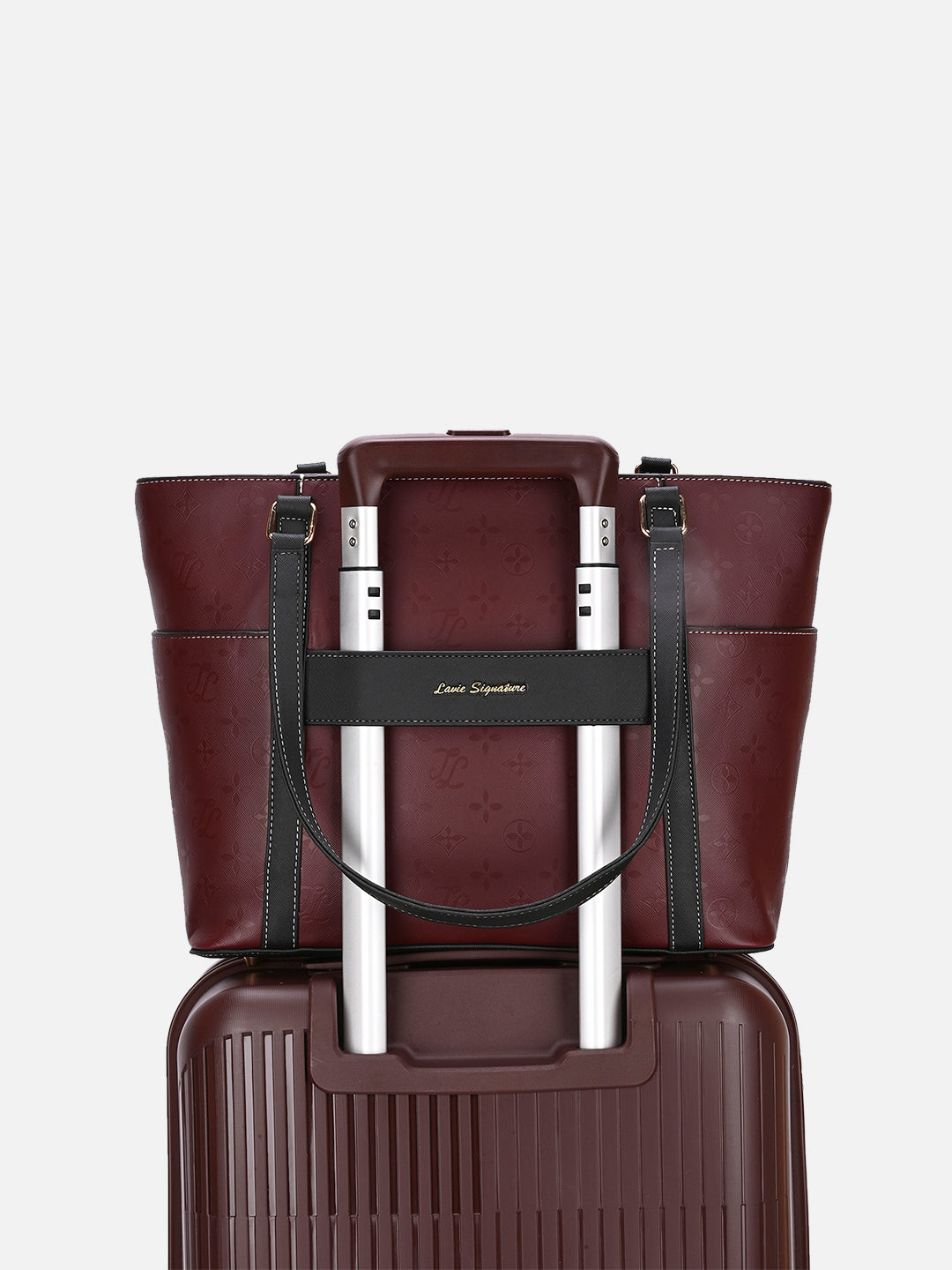 Harisburg Colourblock Tote Bag Maroon