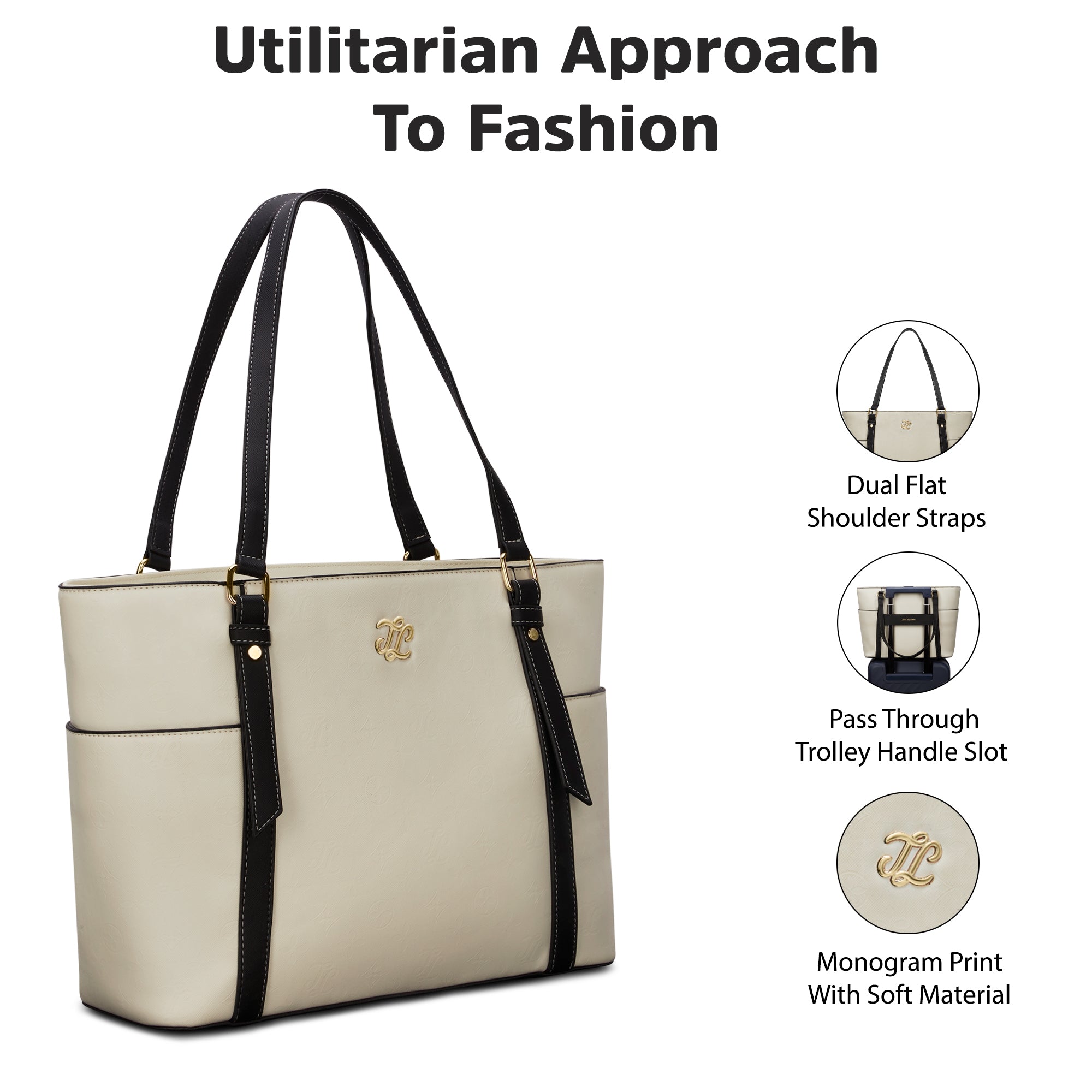 Harisburg Colourblock Tote Bag White