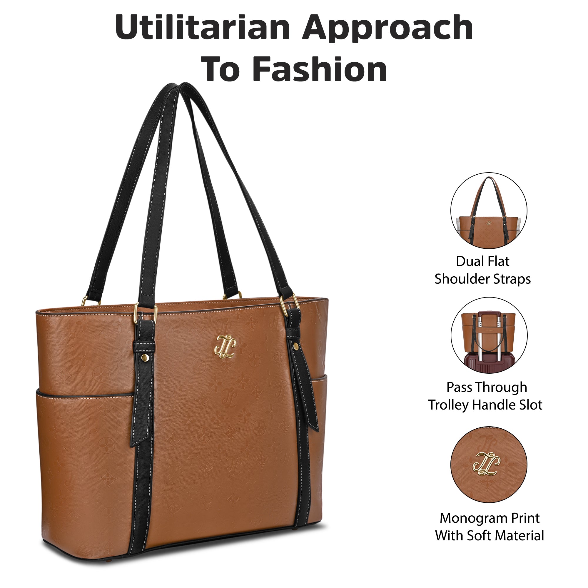 Harisburg Colourblock Tote Bag Tan