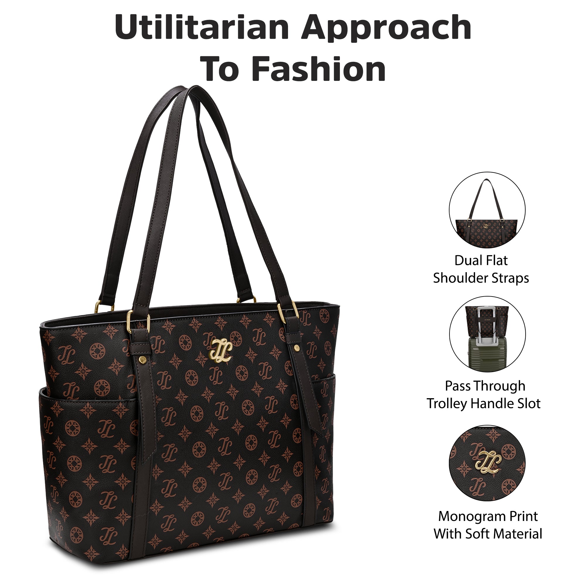 Knoxville Monogram Tote Bag Beige