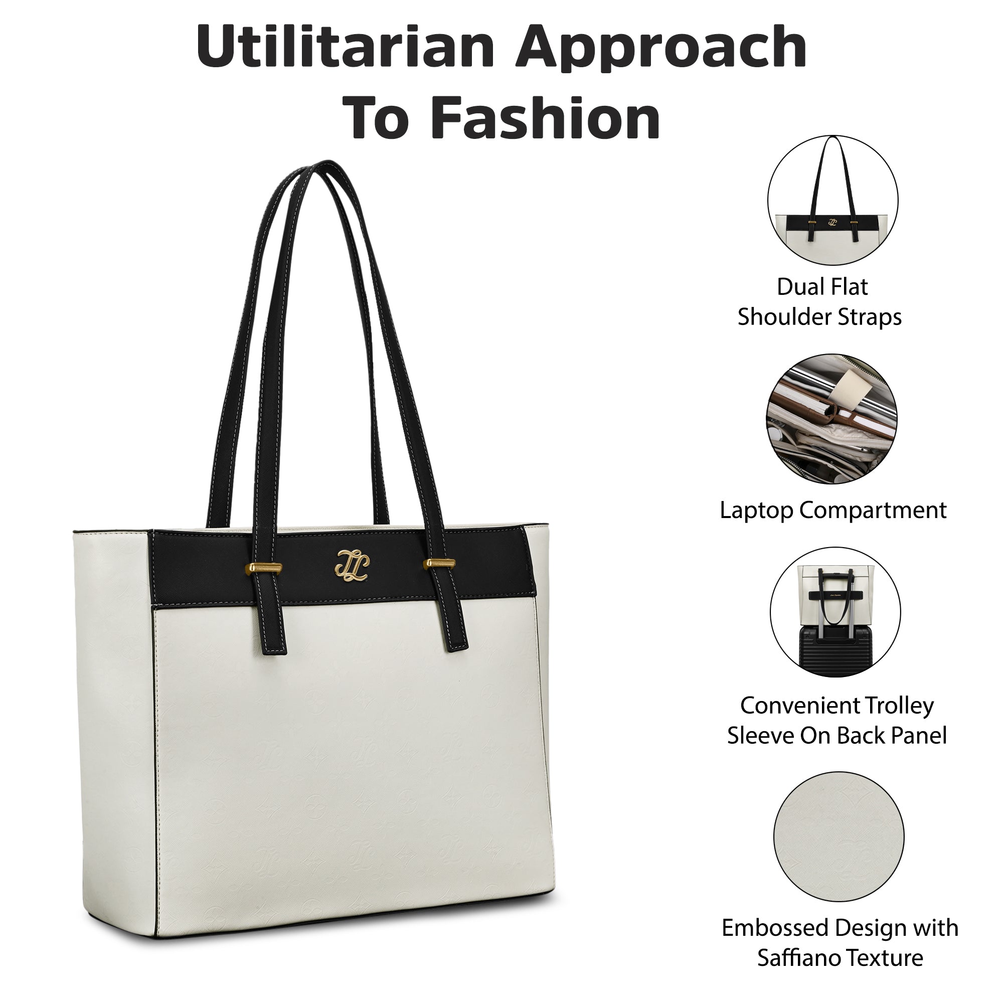 Maryland Colourblock Tote Bag White
