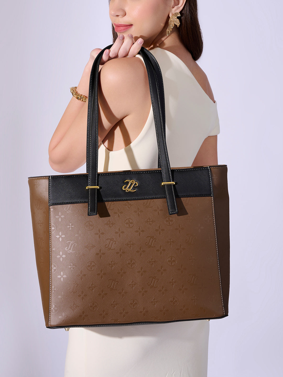 Maryland Colourblock Tote Bag Tan