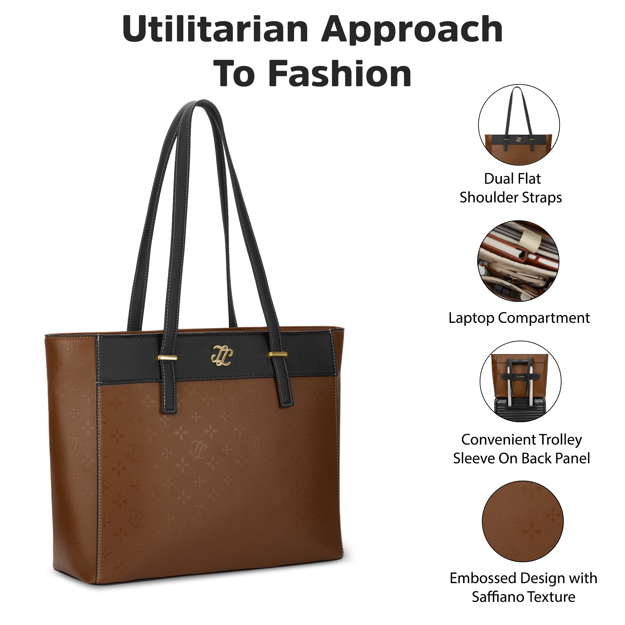 Maryland Colourblock Tote Bag Tan