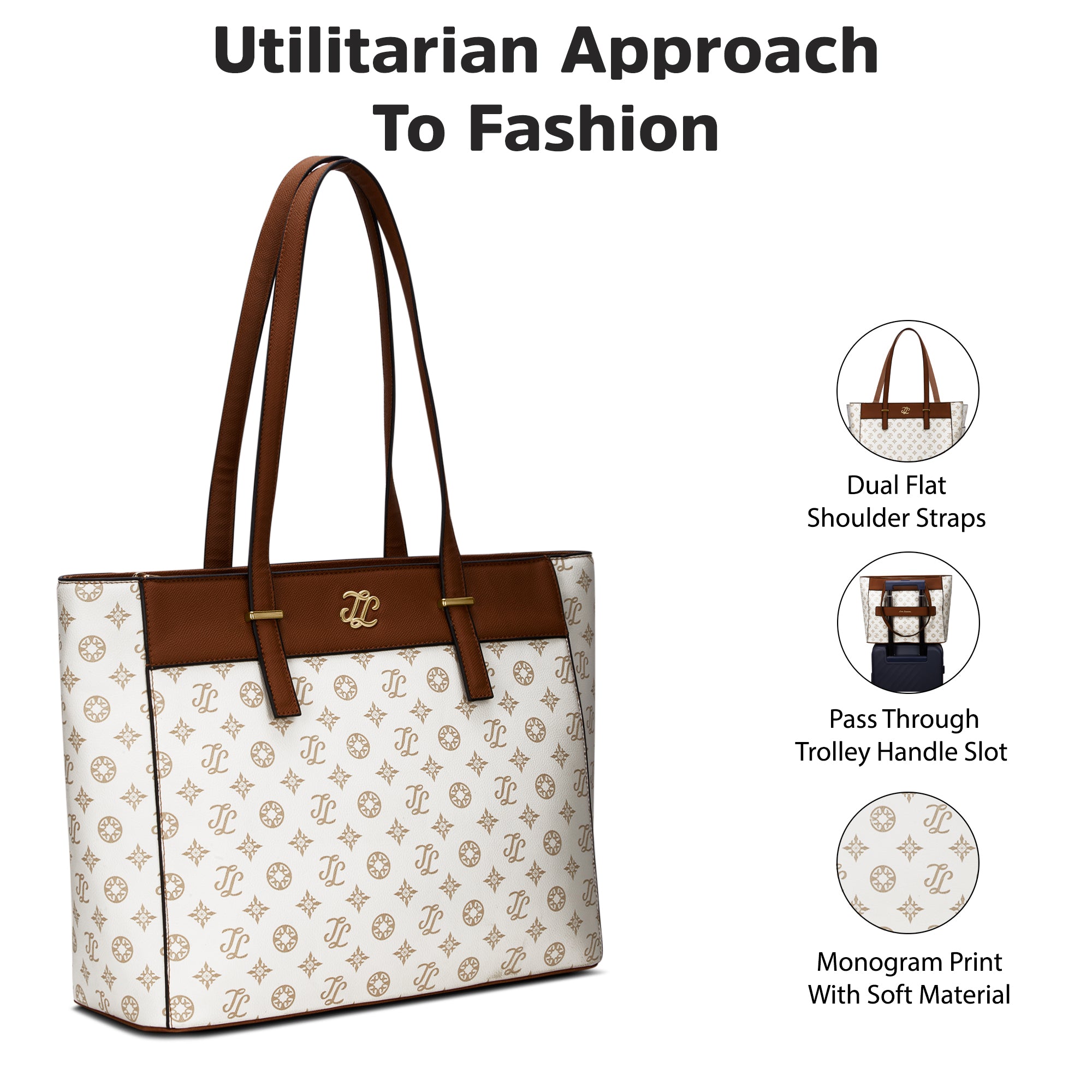 Maryland Monogram Tote Bag Beige