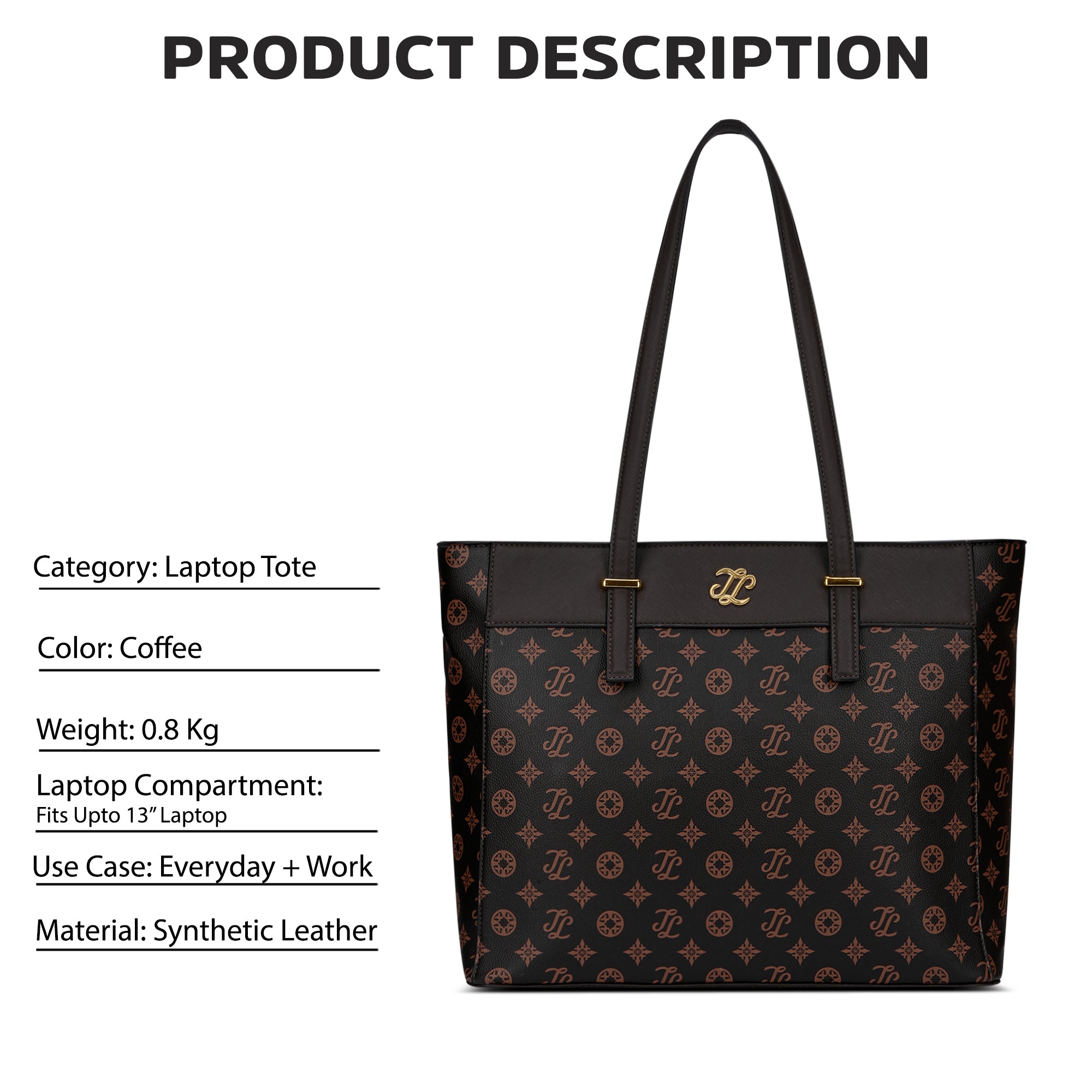 Pittsburg Monogram Tote Bag Coffee