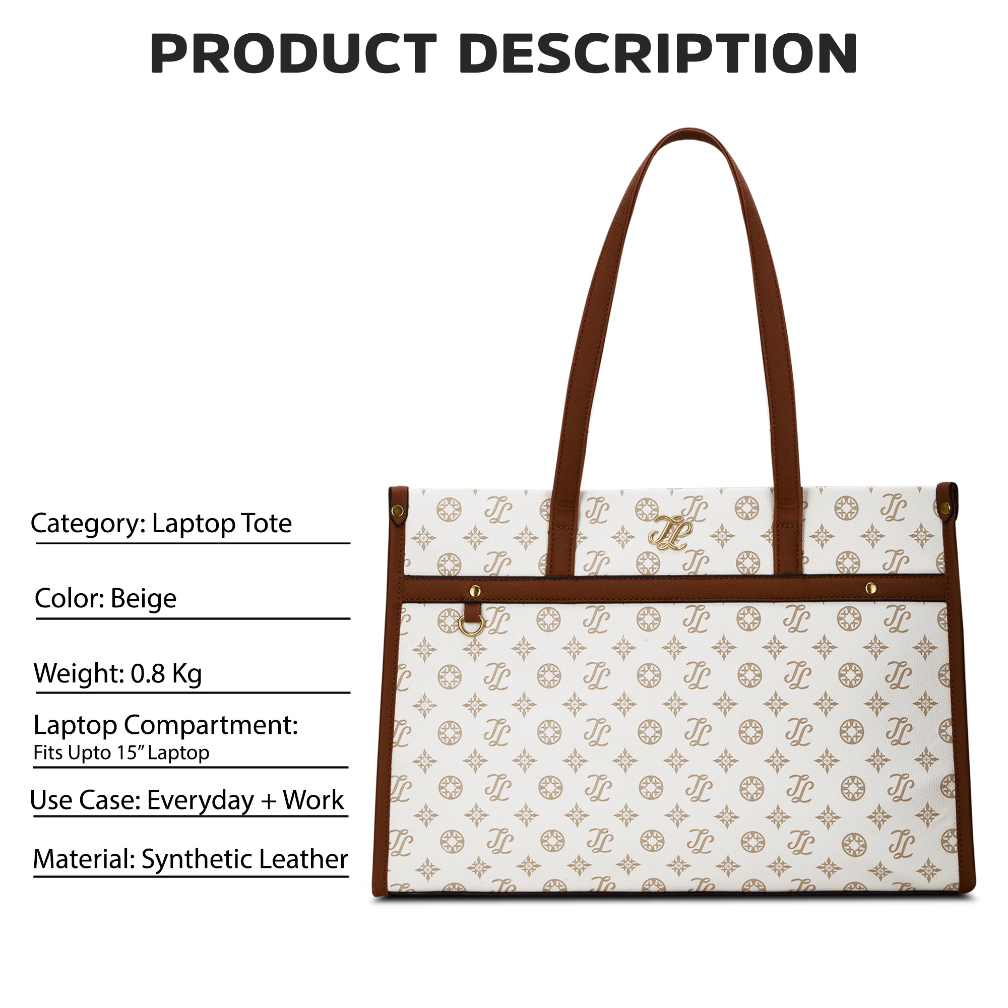 Knoxville Monogram Tote Bag Beige