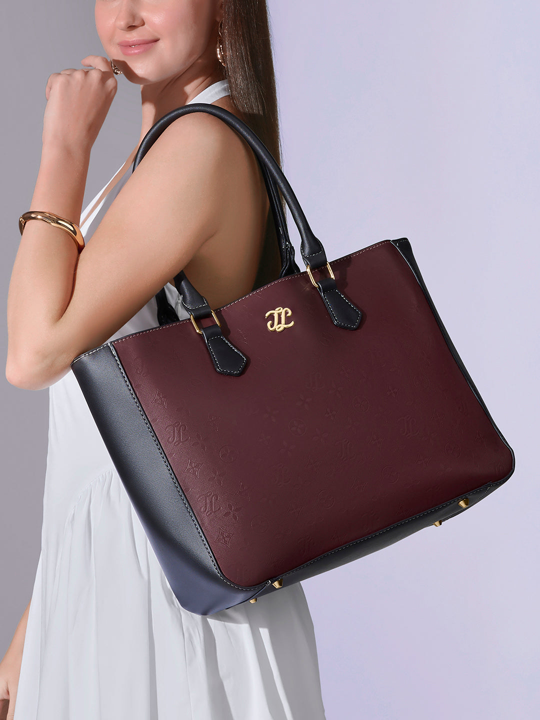 Pittsburg Colourblock Tote Bag Maroon