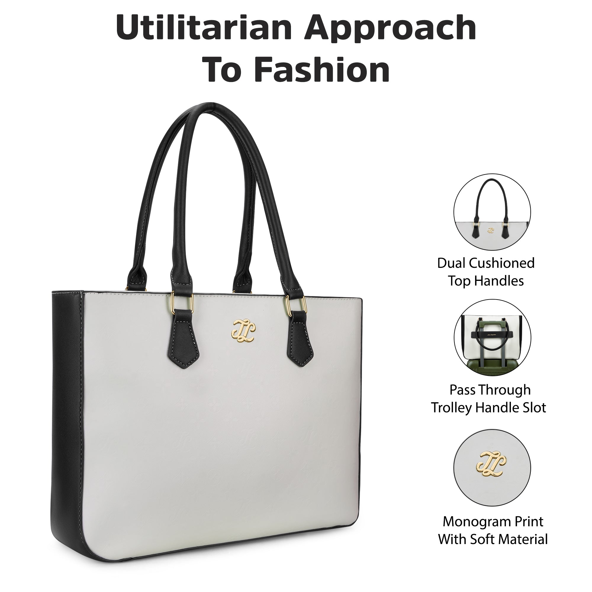 Pittsburg Colourblock Tote Bag White