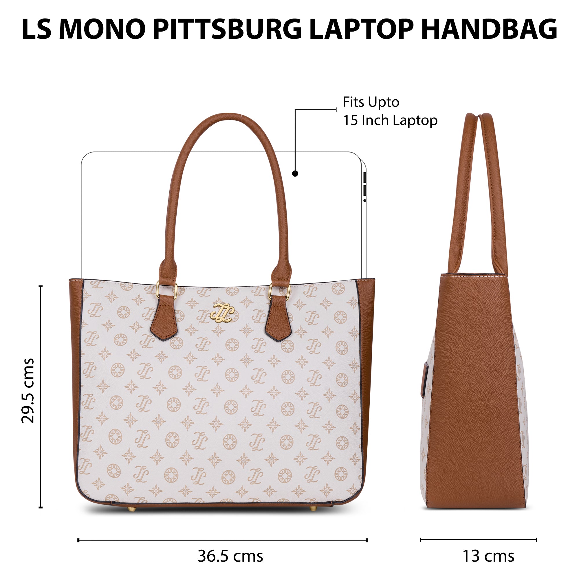 Pittsburg Monogram Tote Bag Beige