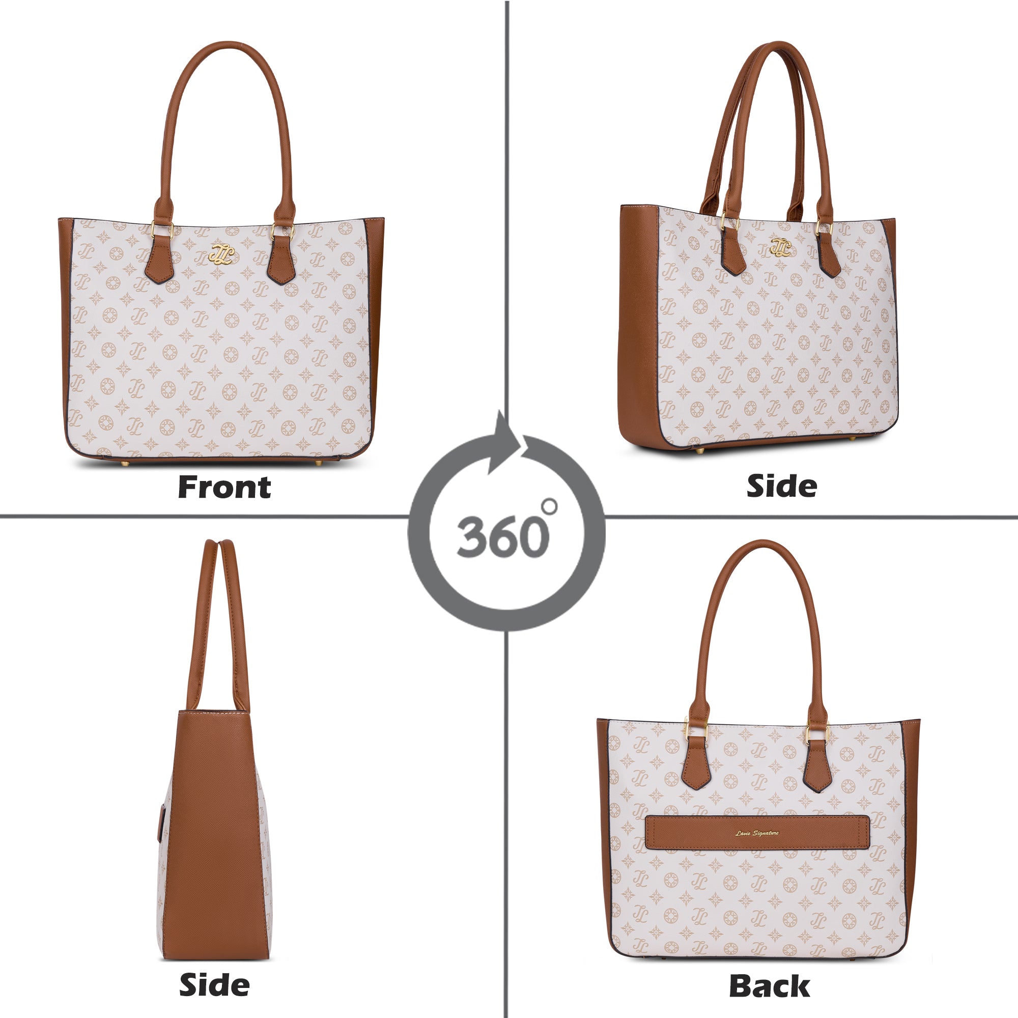 Pittsburg Monogram Tote Bag Beige