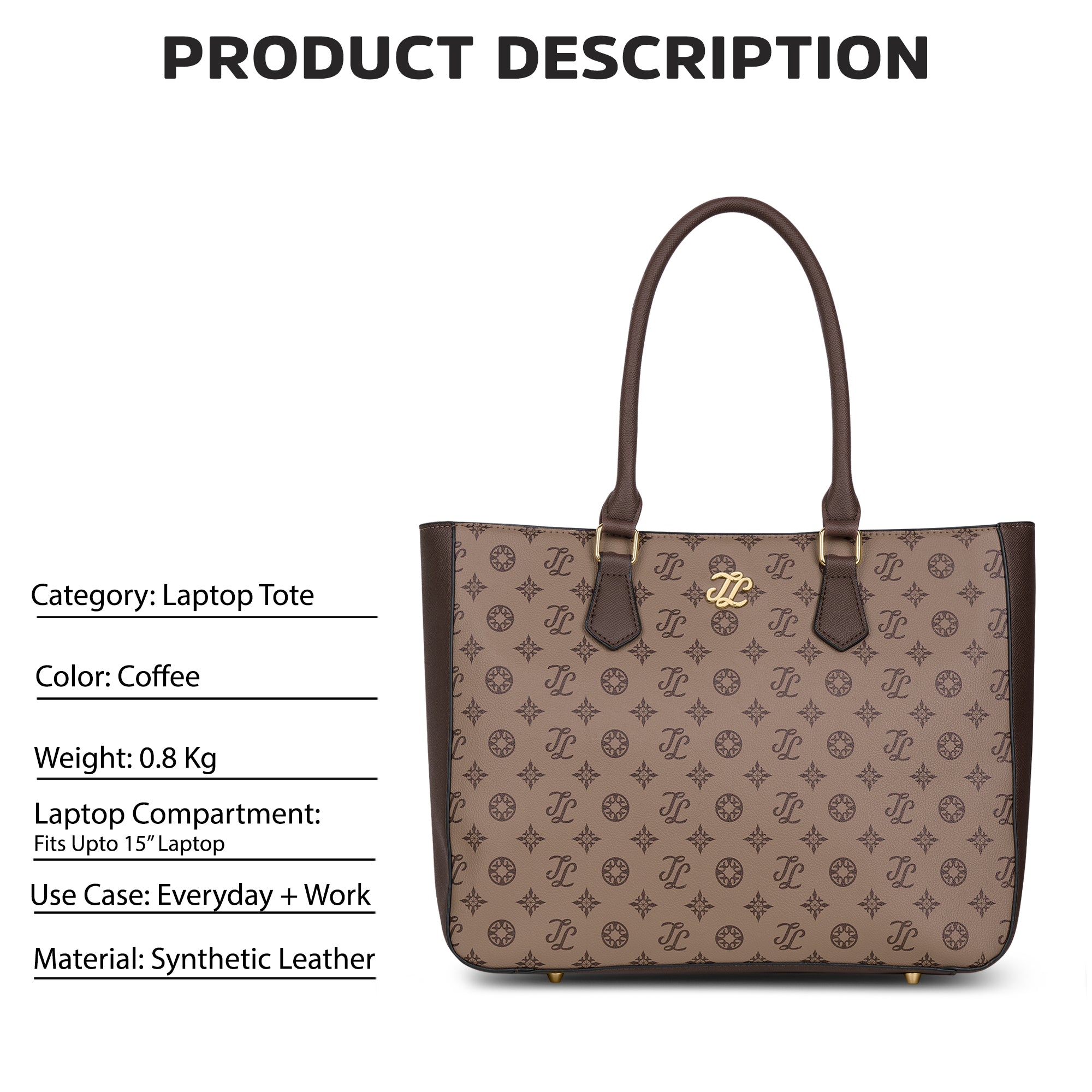 Pittsburg Monogram Tote Bag Coffee