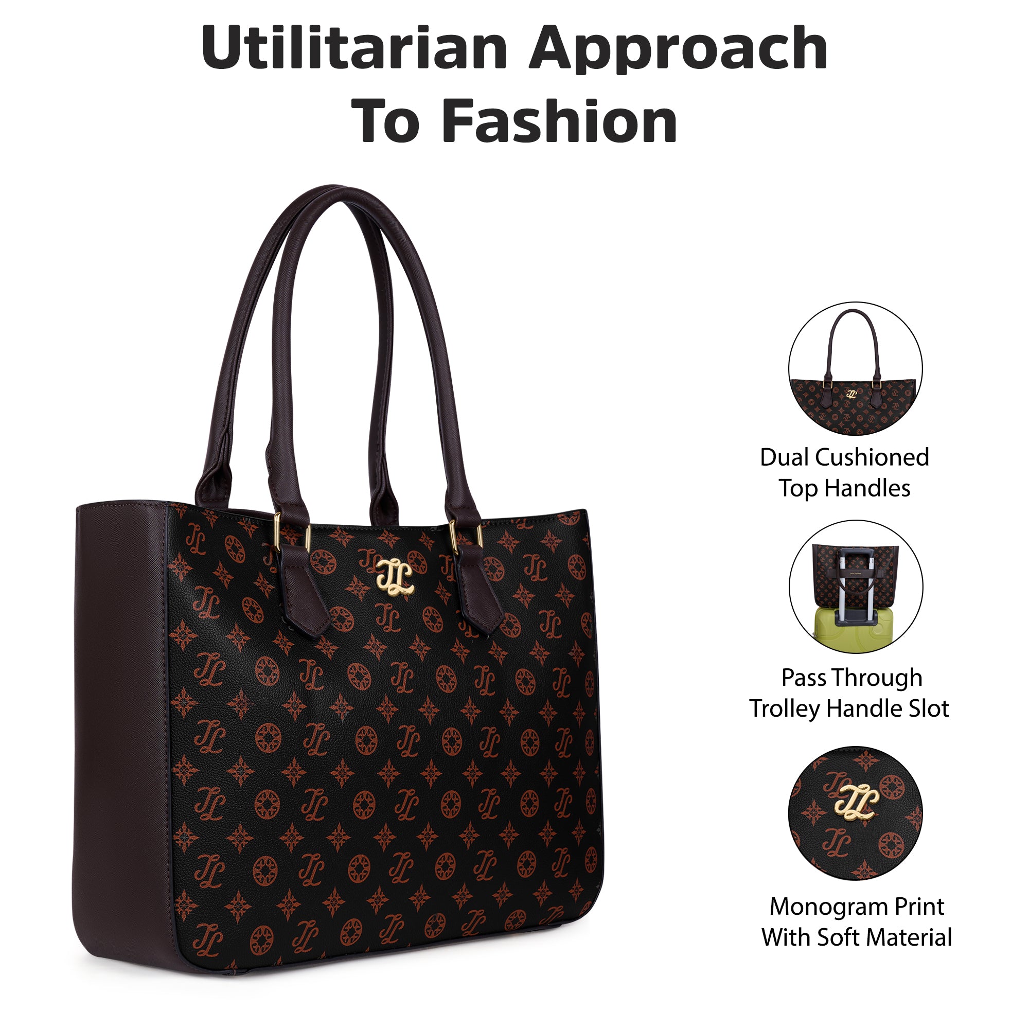 Pittsburg Monogram Tote Bag Choco