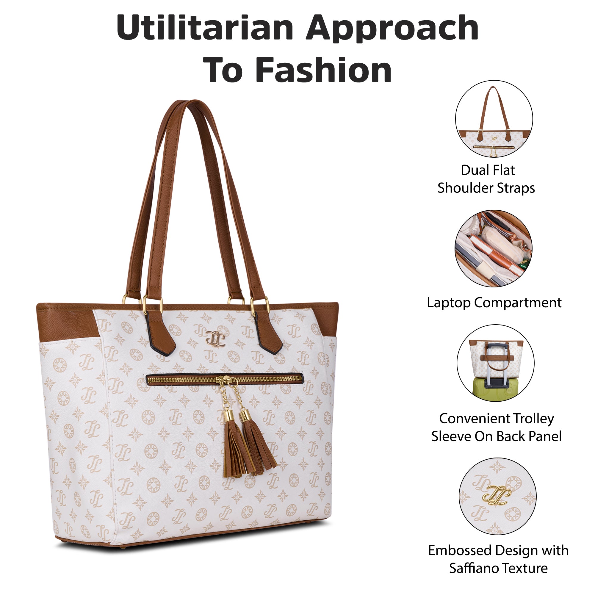 Knoxville Monogram Tote Bag Beige