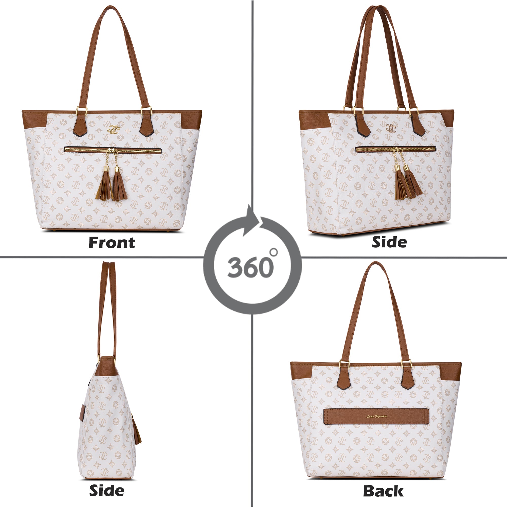 Knoxville Monogram Tote Bag Beige