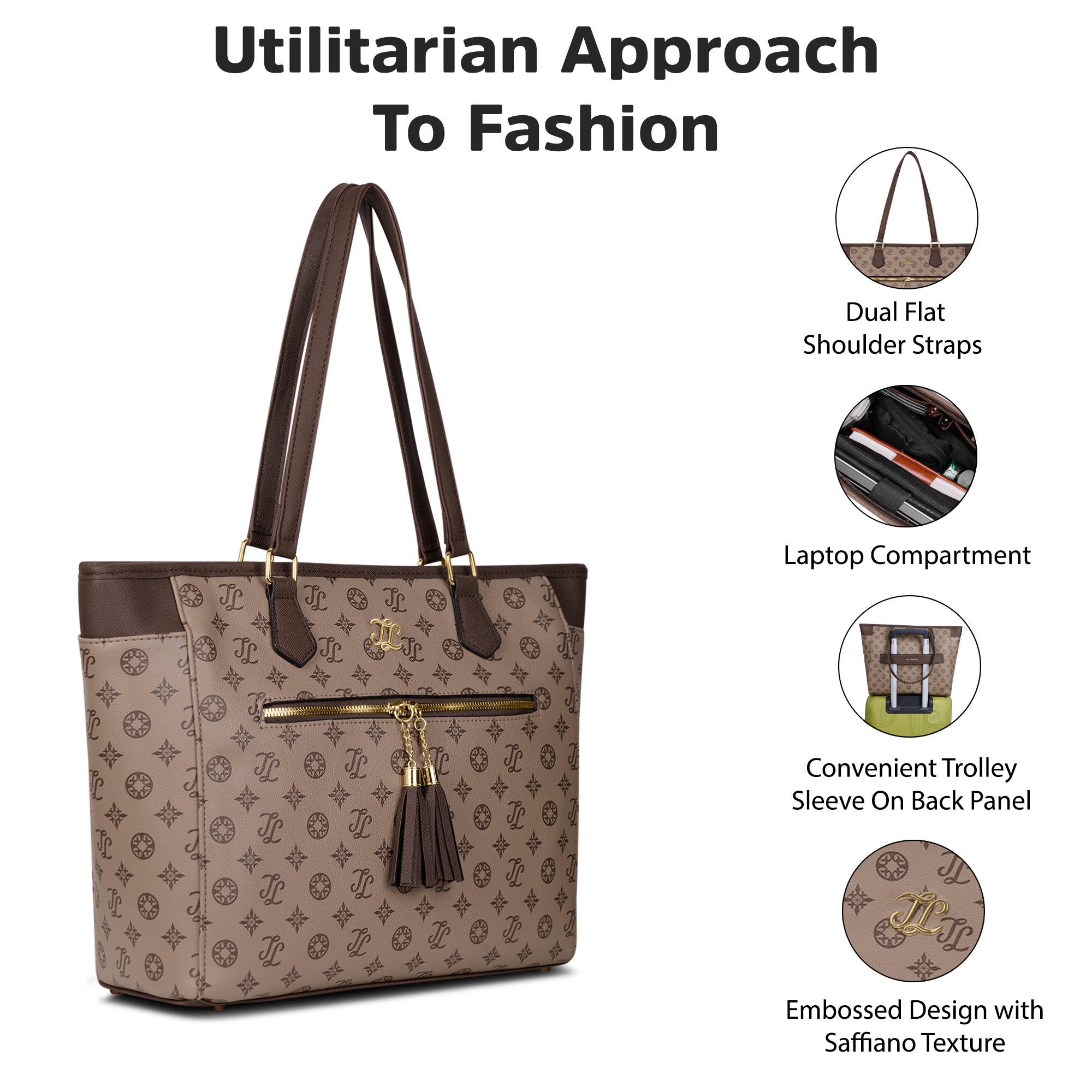 Knoxville Monogram Tote Bag Coffee