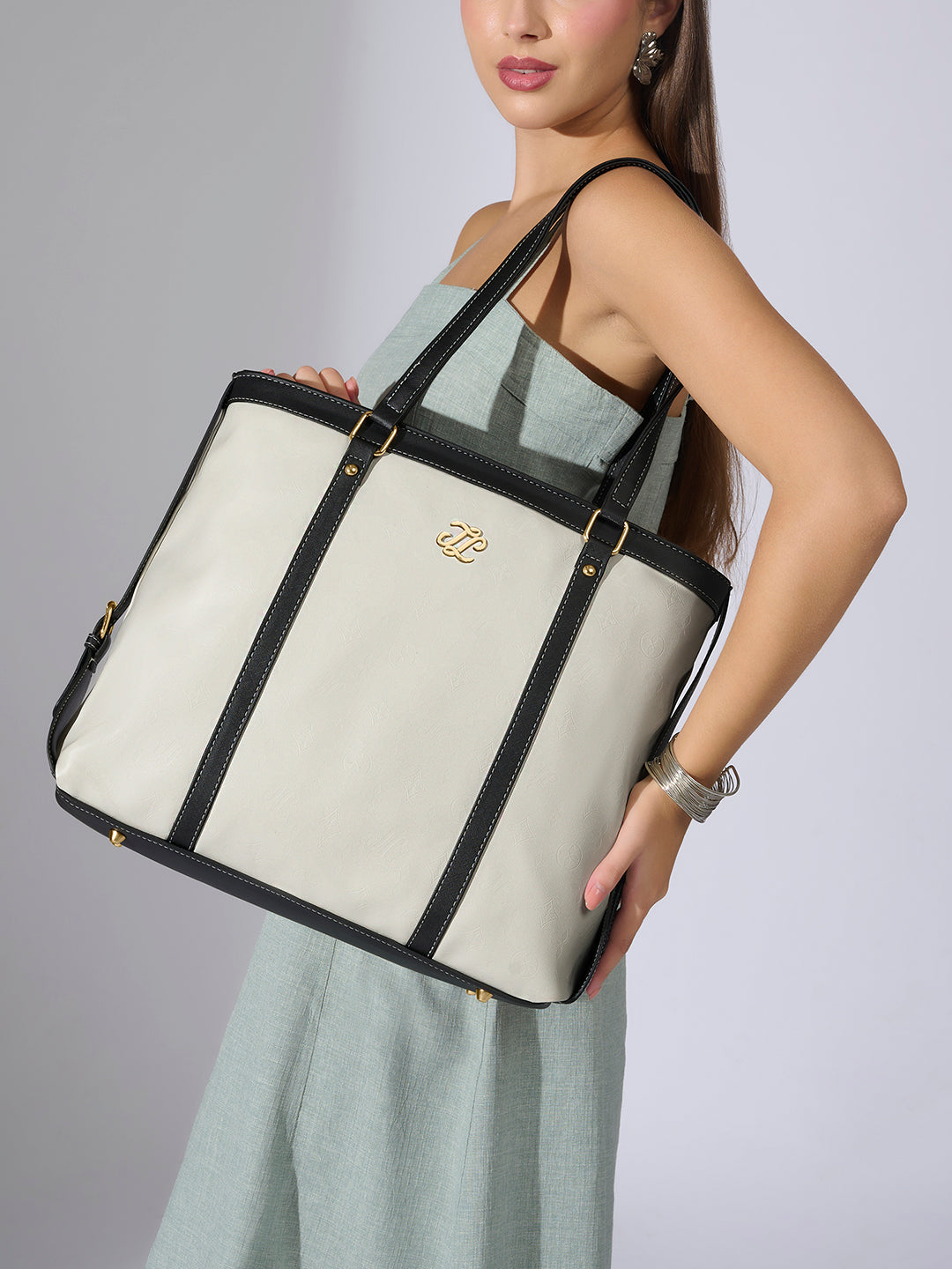 Sandiego Colourblock Tote Bag White