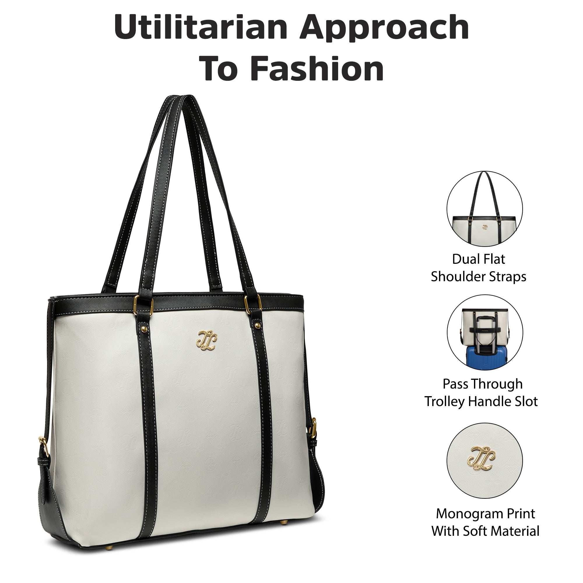 Sandiego Colourblock Tote Bag White