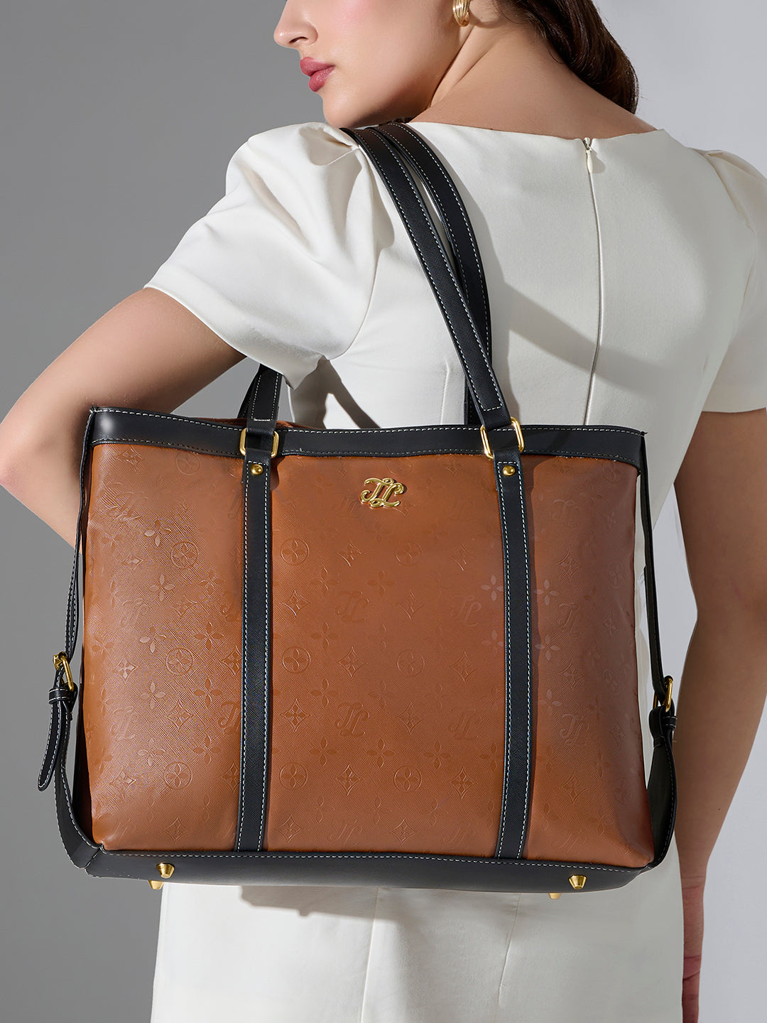 Sandiegoe Colourblock Tote Bag Tan