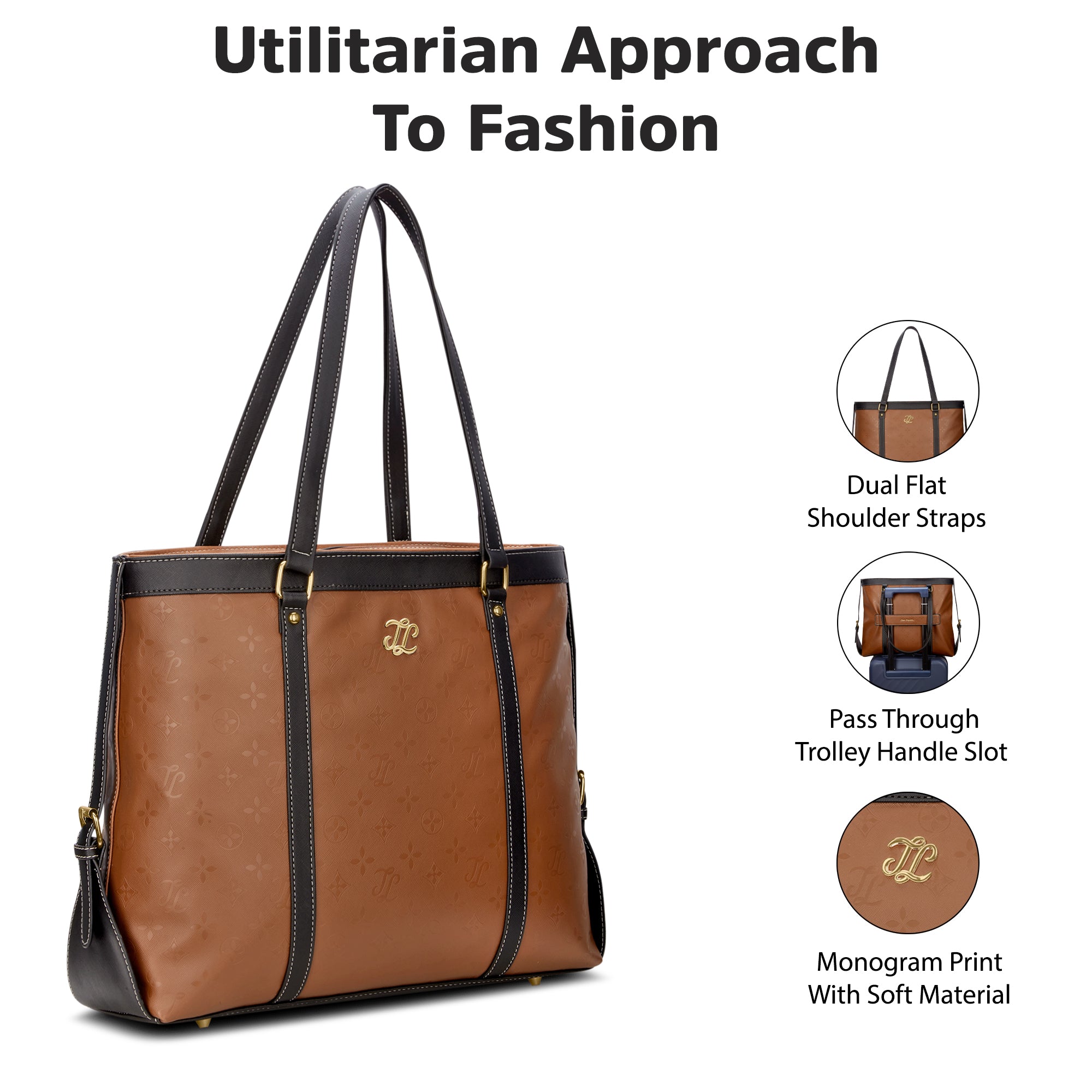 Sandiegoe Colourblock Tote Bag Tan