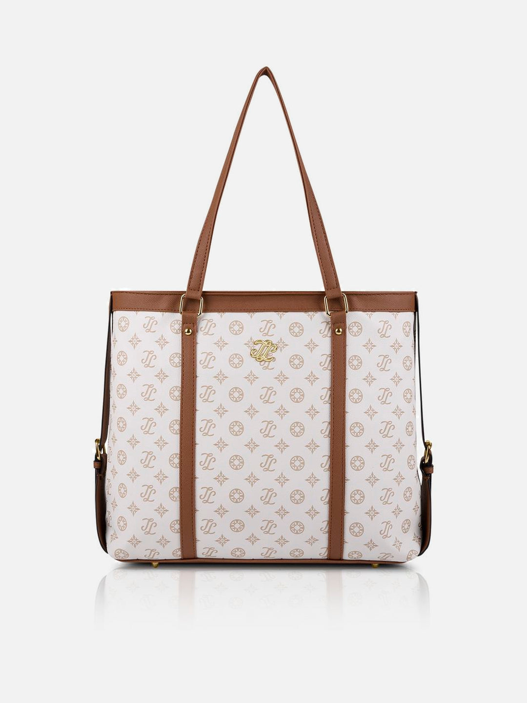 Sandiego Monogram Large Beige Laptop Handbag