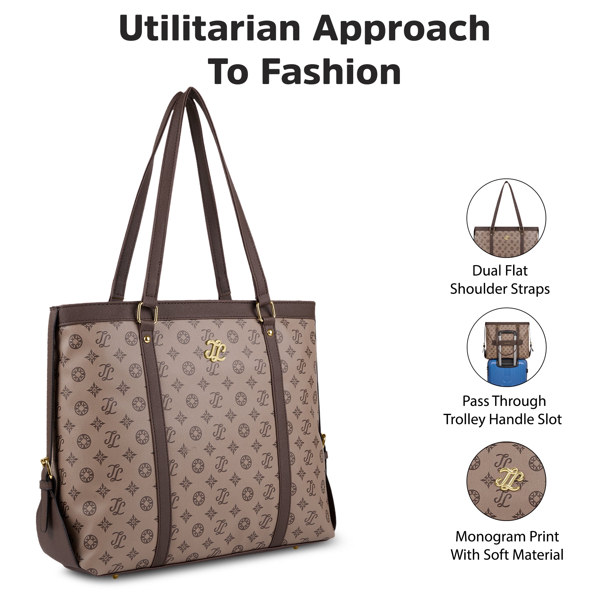 Knoxville Monogram Tote Bag Beige