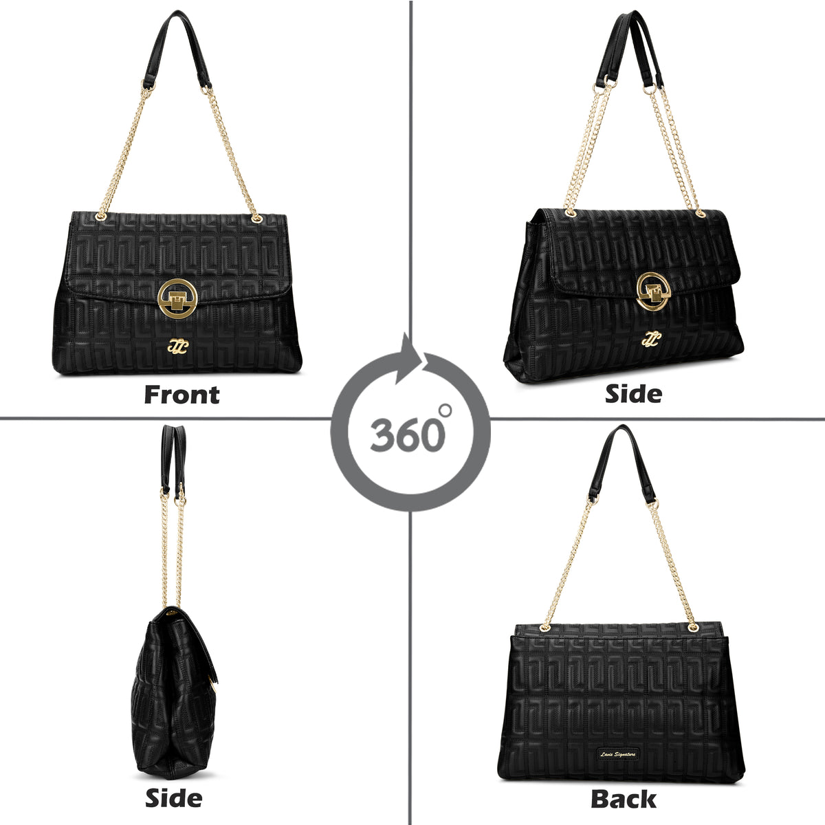 Quilt Bighorn Satchel Bag 'S Ladies Handbag Black