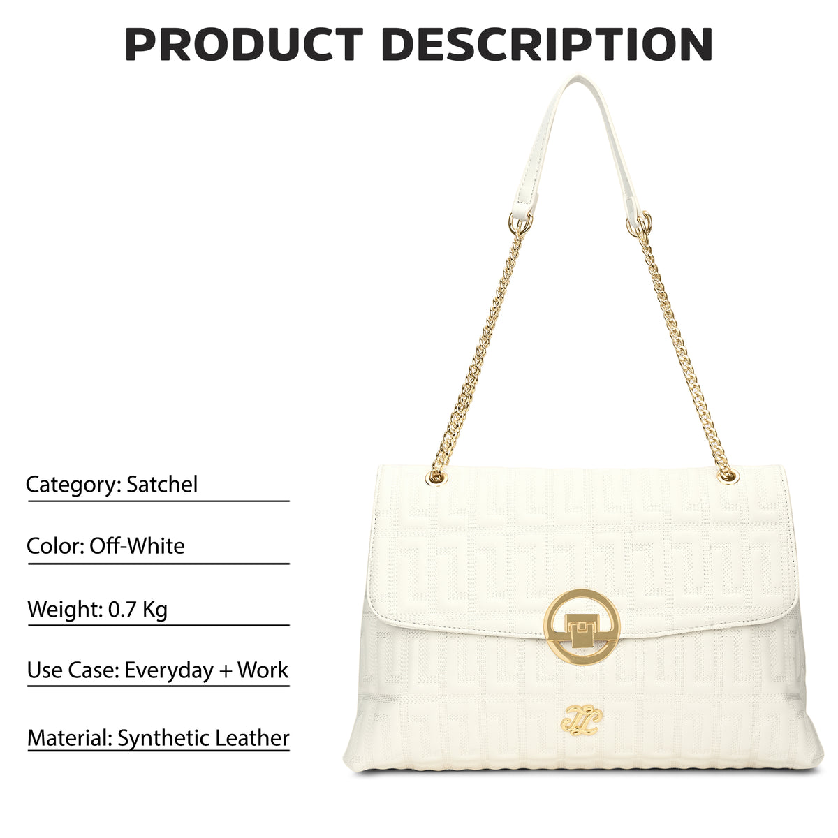 Quilt Bighorn Satchel Bag 'S Ladies Handbag Off White
