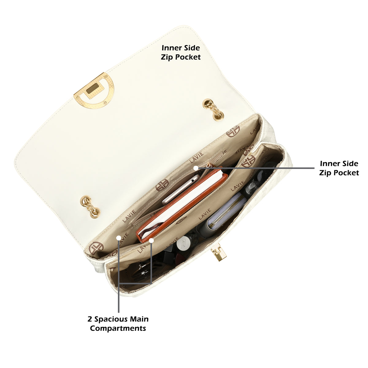 Quilt Bighorn Satchel Bag 'S Ladies Handbag Off White