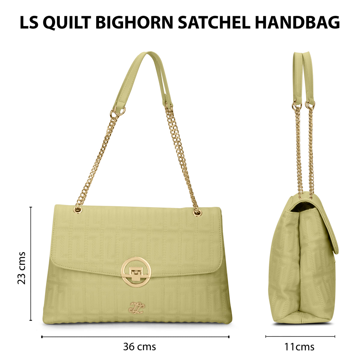Quilt Bighorn Satchel Bag 'S Ladies Handbag Butter Yellow