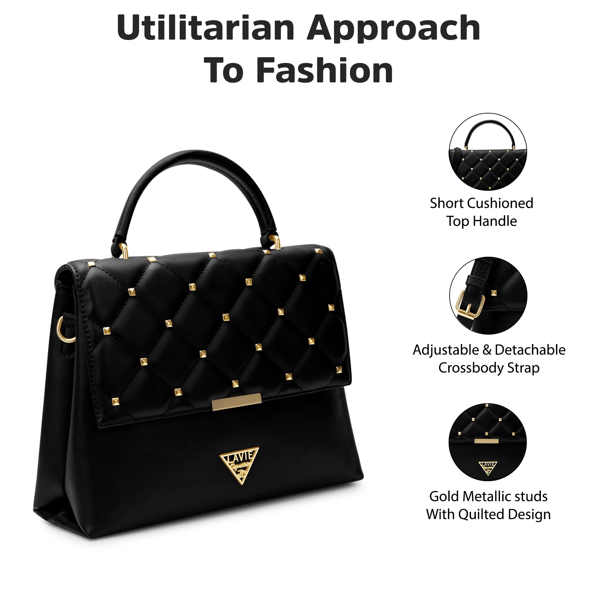 Stud Gary Medium Satchel Bag