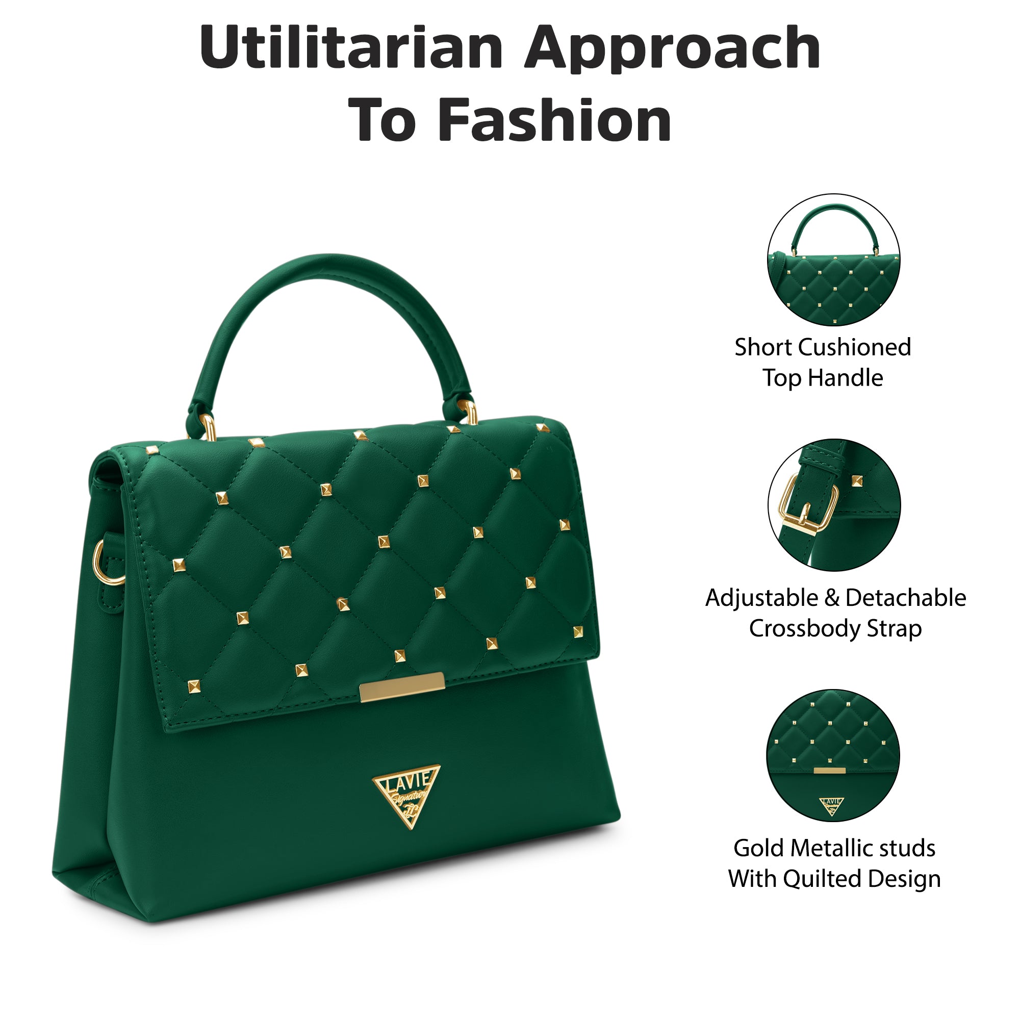 Stud Gary Medium Satchel Bag