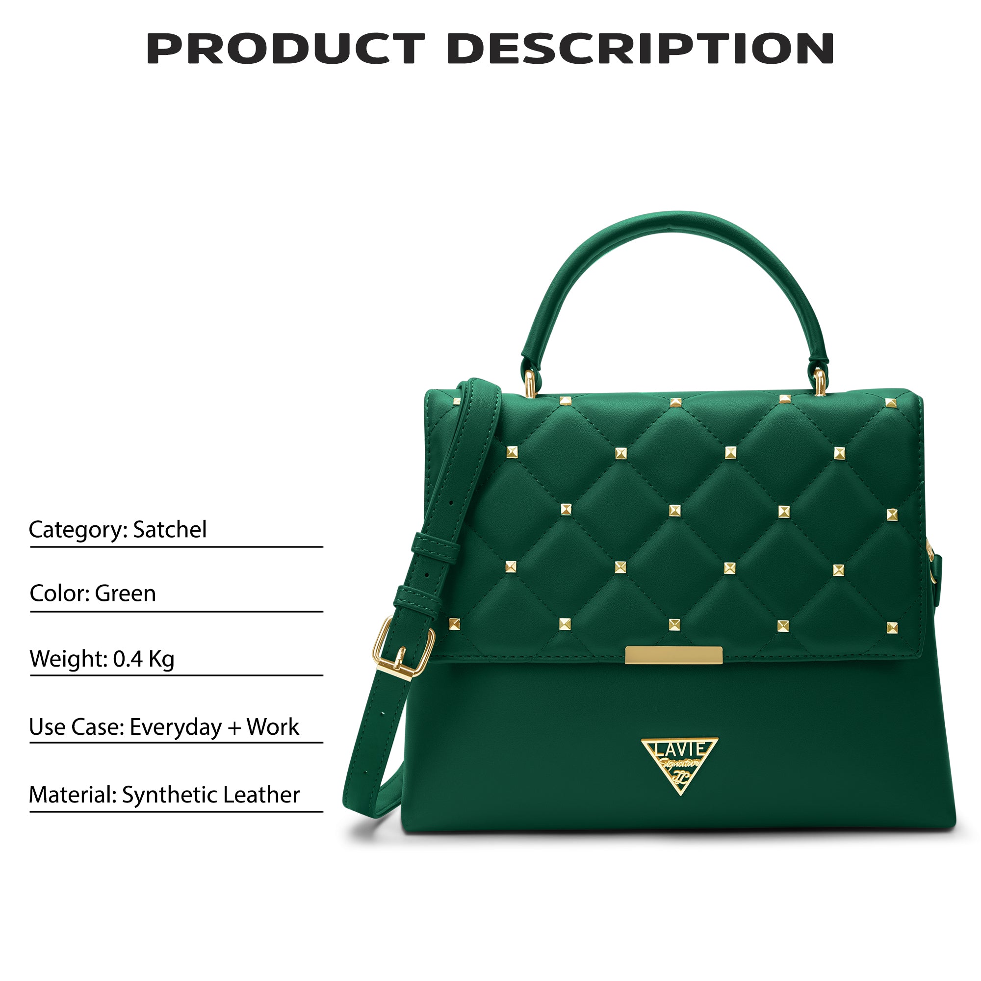 Stud Gary Medium Satchel Bag