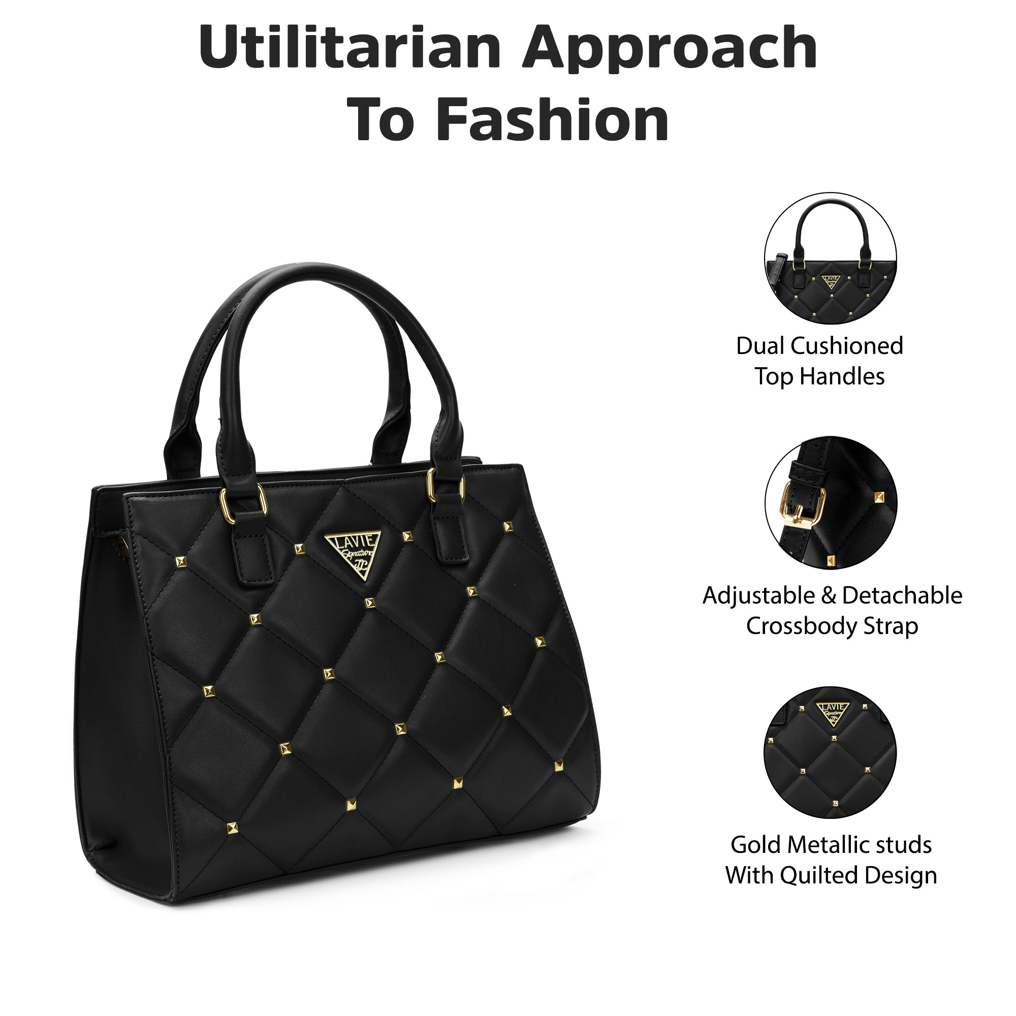 Stud Juno Medium Satchel Bag