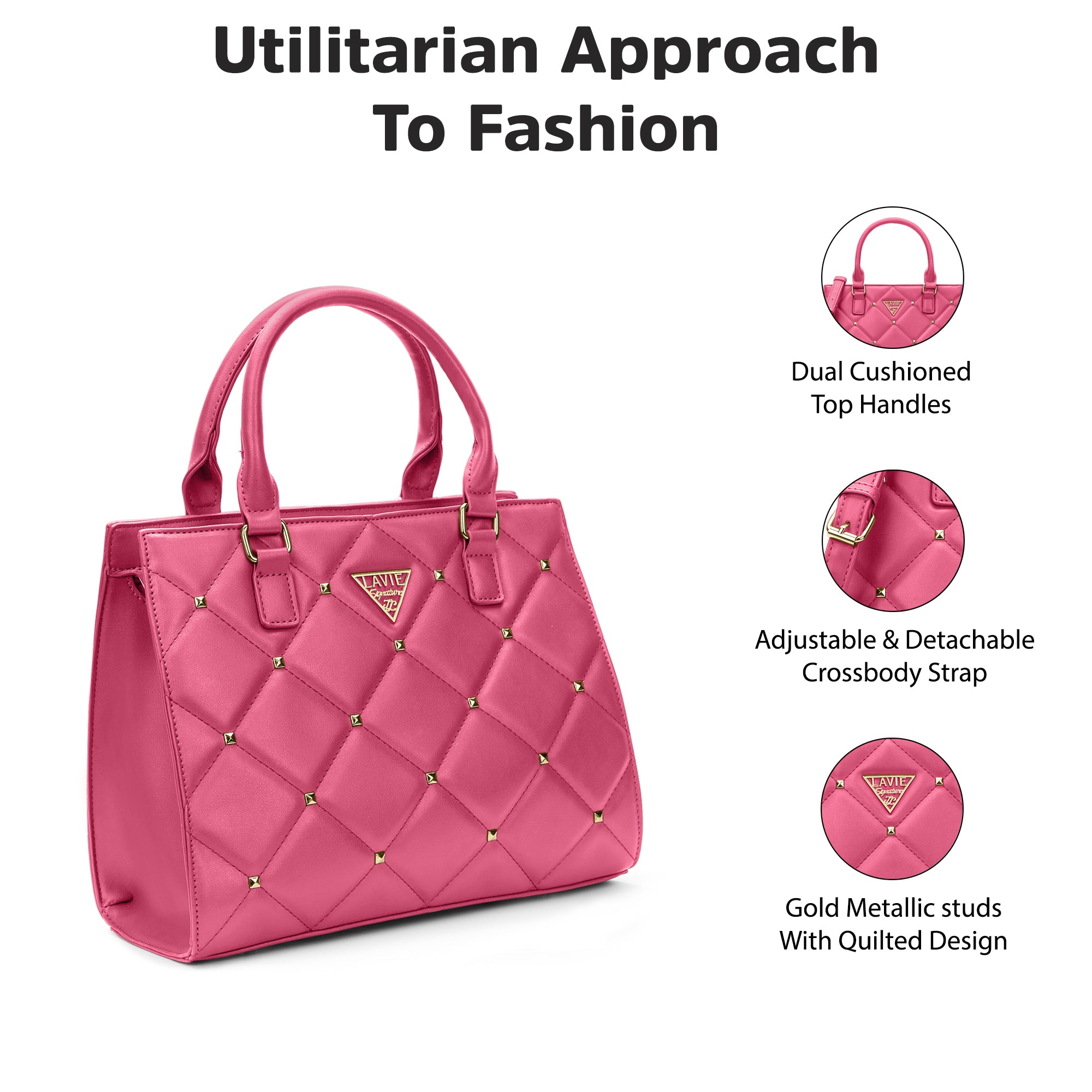 Stud Juno Medium Satchel Bag