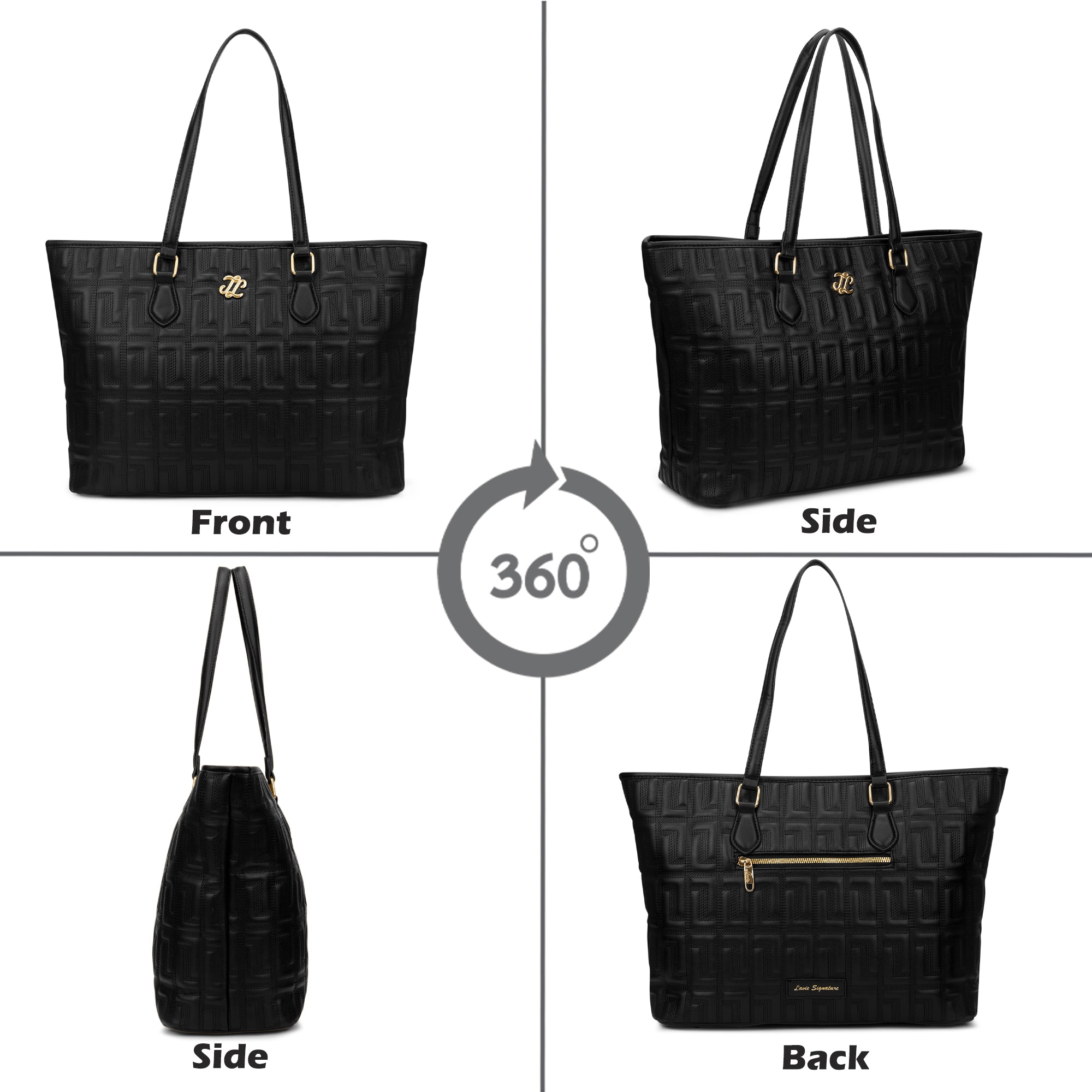 Quilt Rota Extra Large Pro 'S Ladies Handbag Black